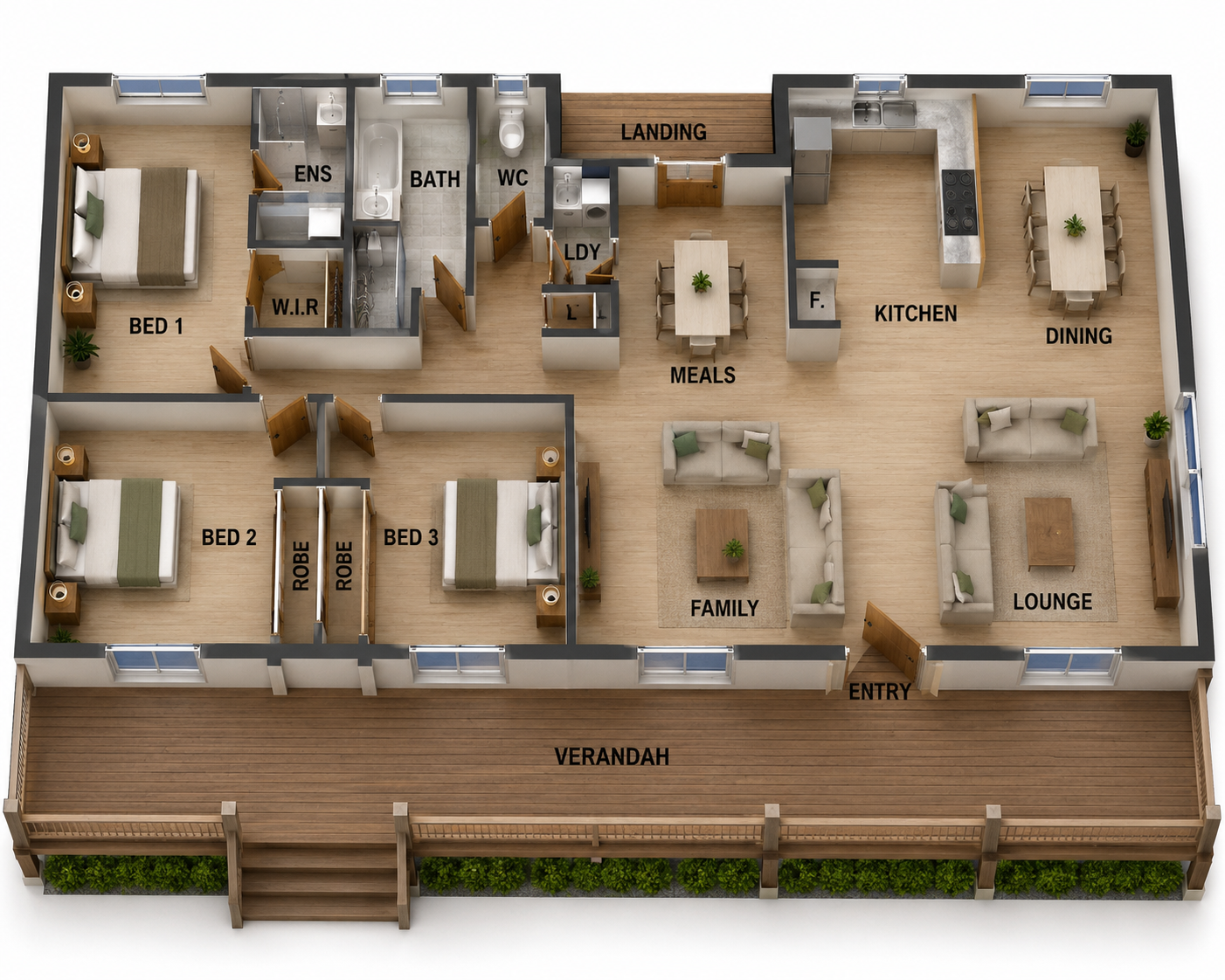 148KR Australian Homestead | 3 Bedroom Country Style Home Design | 183.36 m² | 1973 Sq Ft