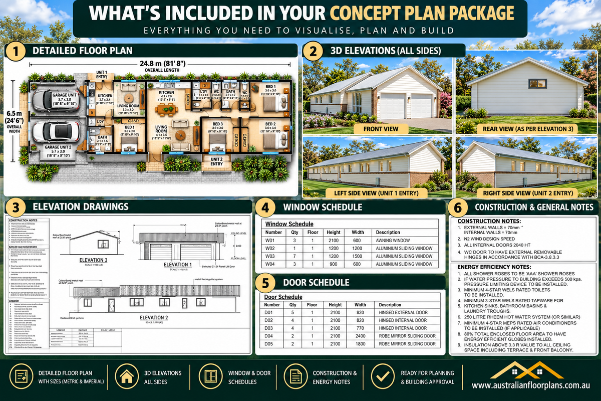171DU Dual Key House Plan | Narrow Lot Dual Living Design | 4 Bed | 2 Bath