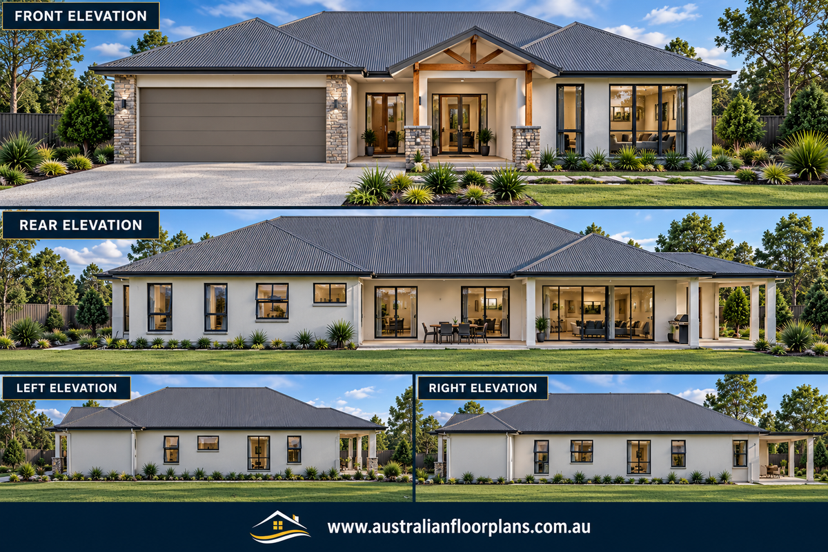 Country Style 5 Bedroom House Plans | 260.4 Blue Haven Ranch | 2800 Sq Ft | 260.4 m² (Copy)