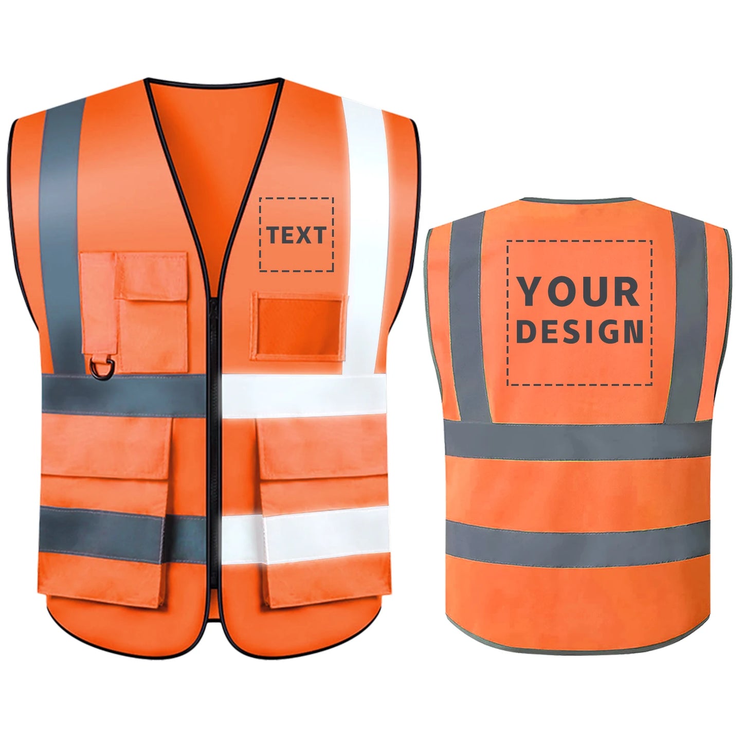 Custom LOGO Safety Vest Construction Work Miners Builders Uniform Vest ANSI Class 2 Standard Safety Workwear