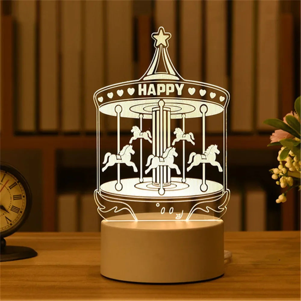Wedding Birthday Gift Love 3D Acrylic Neon Sign USB Led Lamp Children's Night Lights Table Lamp Valentines Day Bedside Lamp