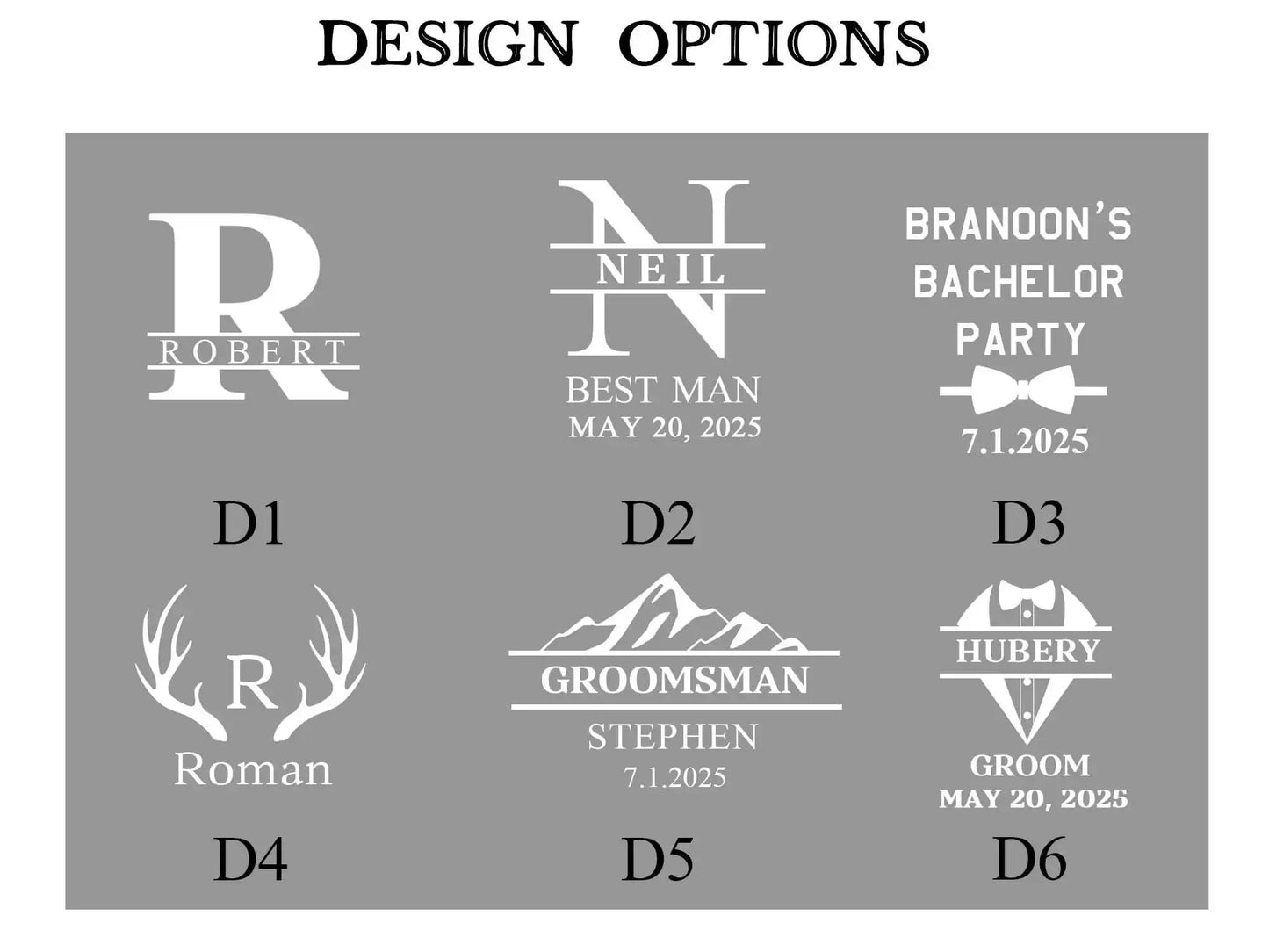 Personalized Groomsmen Whiskey Glass Set Monogrammed Wedding Party Decor Engraved Logo Groomsmen Gift Ideas Housewarming Gifts