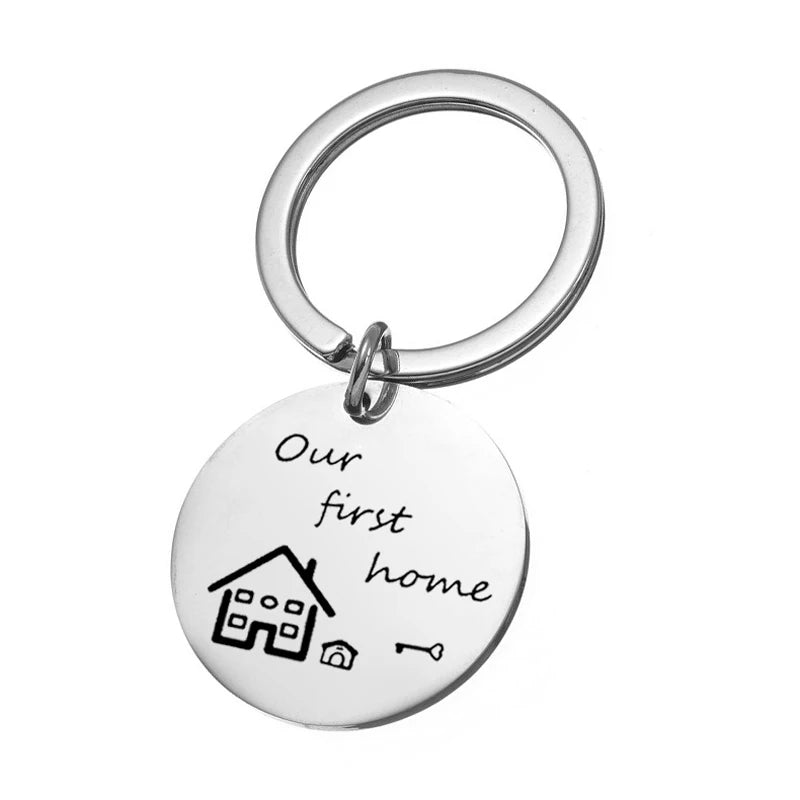 Our First Home Keychains Couples Housewarming Gifts New Home Gift House Keyrings Gift For New Home Owners