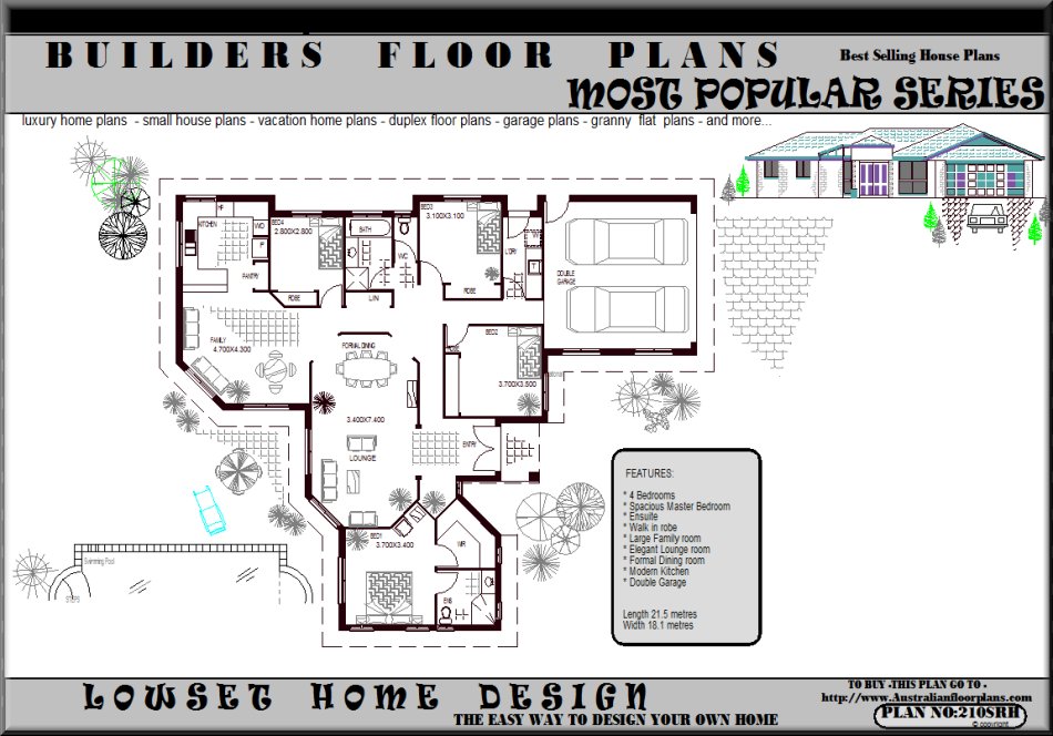 4-Bedroom Single Story House Plans