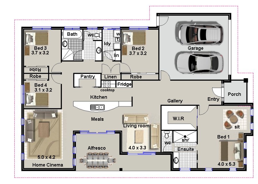 YOU WILL LOVE THIS ONE NICE! | 4 Bedroom House Plan | Media Room Plans ...