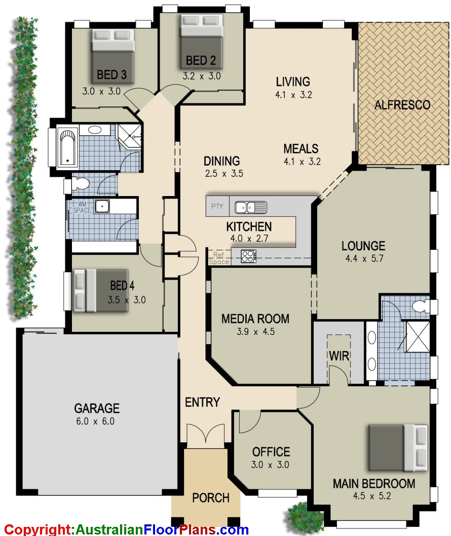 4 bedroom house layout plan