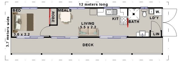 Shipping Container House Plan:Titian 12