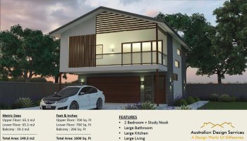 2 Bed + Study house plan | Garage Apartment 