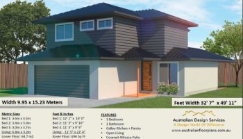 2 Bed + Study house plan | Garage Apartment 