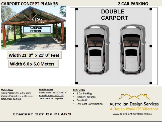 Double Carport Floor Plan:36 Carport