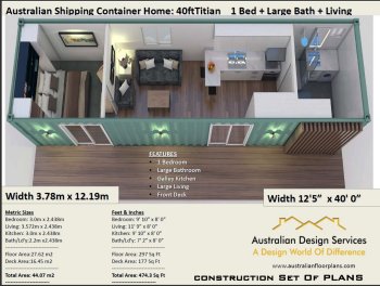 40 Foot Ship Container Home Plan : Titan 40