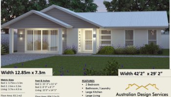 2 Bedroom + Study Nook House Plan:100KR