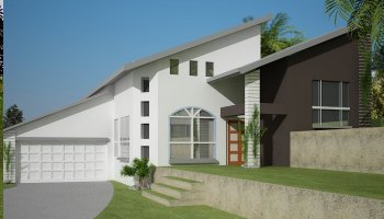 5 Bed or 4 + Study House Plan:221Retro 2 car garage