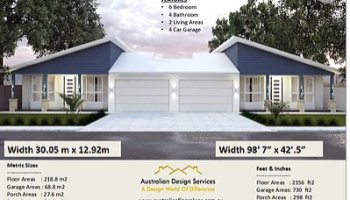 6 Bed + 4 Bath + 2 Cars Duplex Design