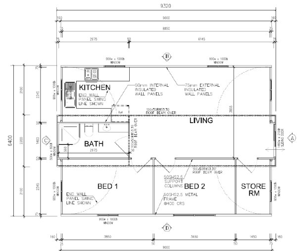 2 bed + store room container home