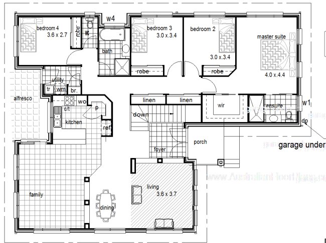 4 Bedroom 2 Living Hillside House  Kit Home  Design 