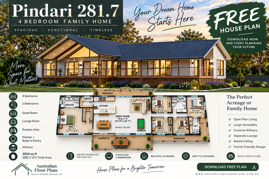 FREE 4 Bedroom House Plan – Pindari 281.7 Ask the Builder: