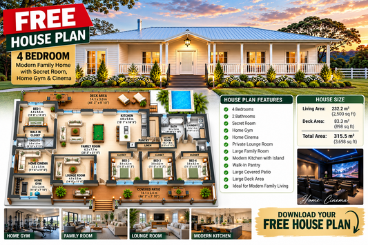 Ask the Builder: Free 4 Bedroom House Plan with Secret Room, Home Gym & Cinema