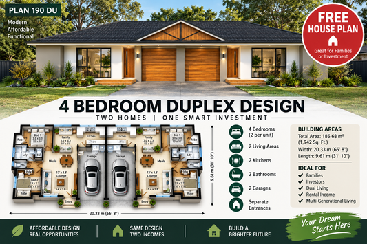 Ask the Builder – Free House Plan: Modern 4 Bedroom Duplex Design | Plan 190 DU