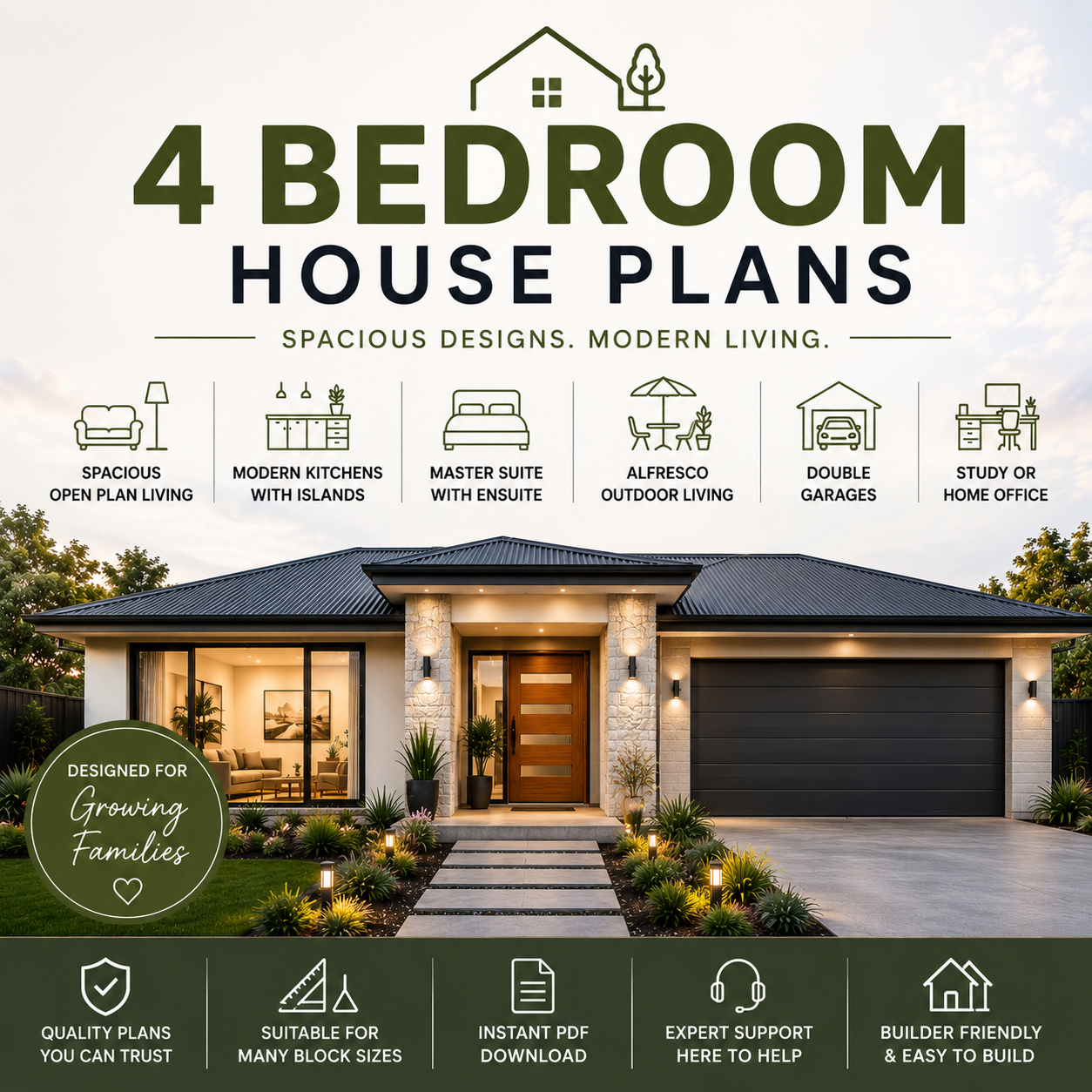  four bedroom family home designs