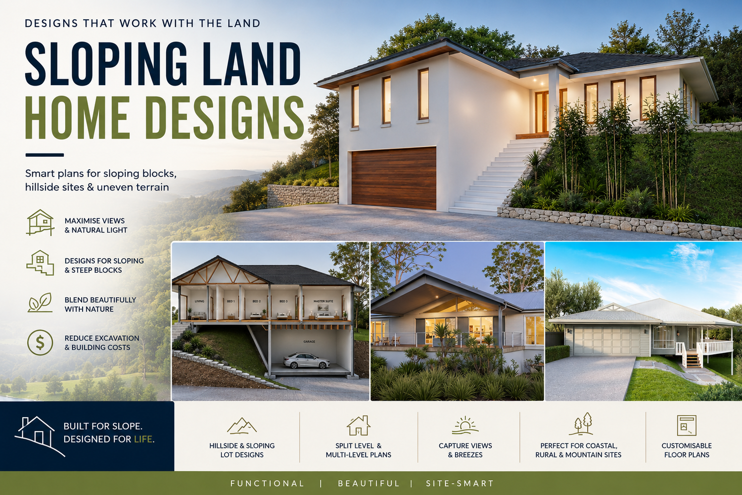 Hillside & Sloping Lot House Plans