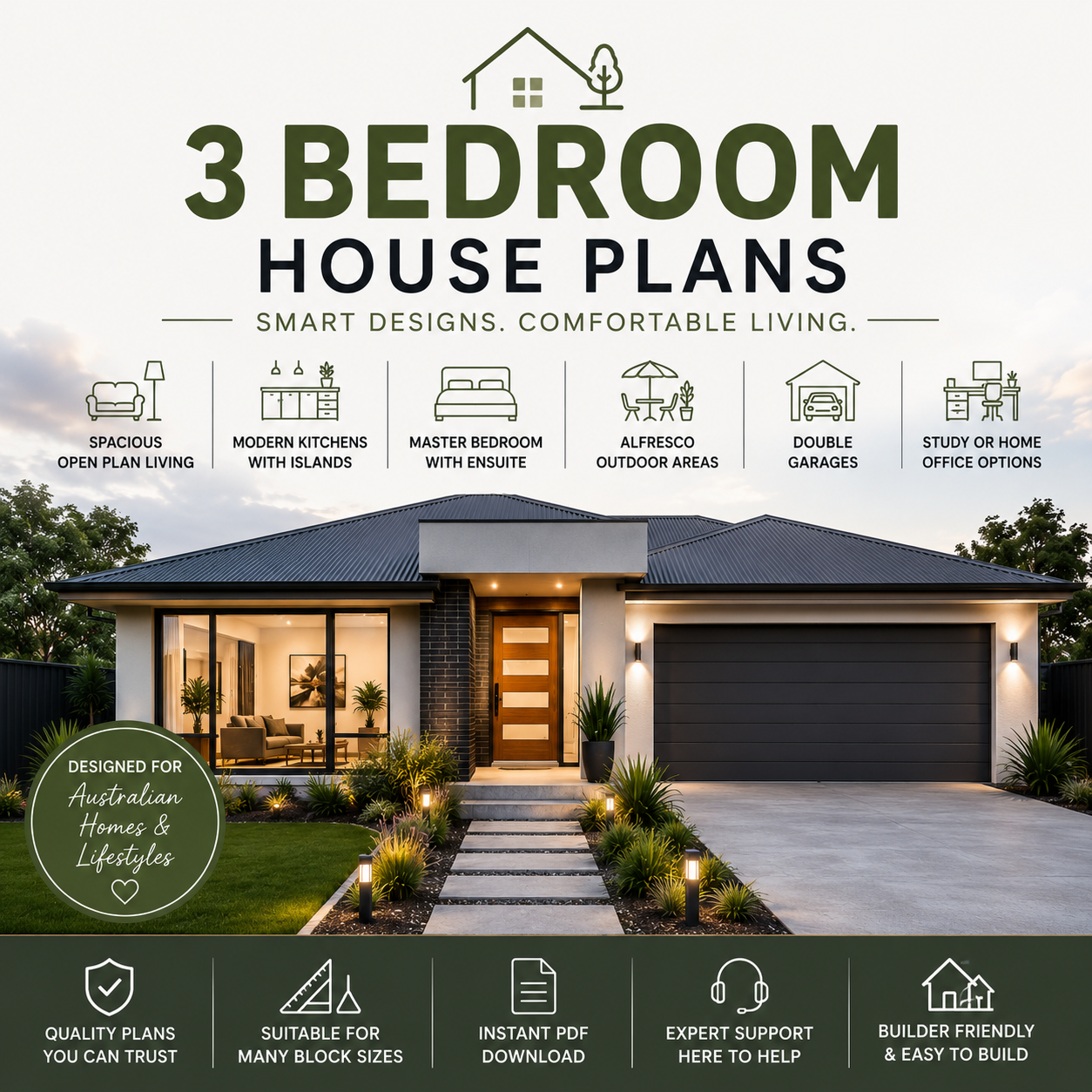 three bedroom home floor plans