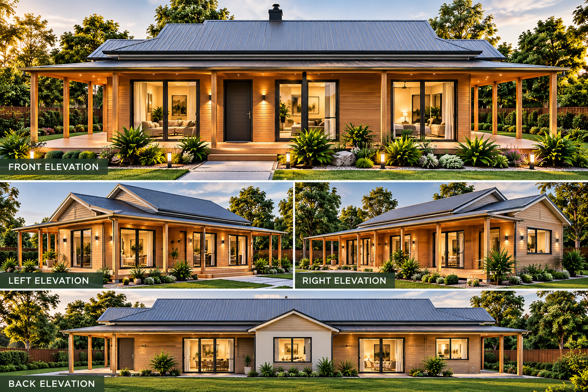 127.7 KR – 2 Bedroom Country Cottage House Plan | 943 Sq Ft | 127.7 m² Total | Concept Plans