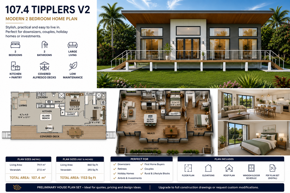 2 Bedroom House Plans Australian Floor Plans — free download