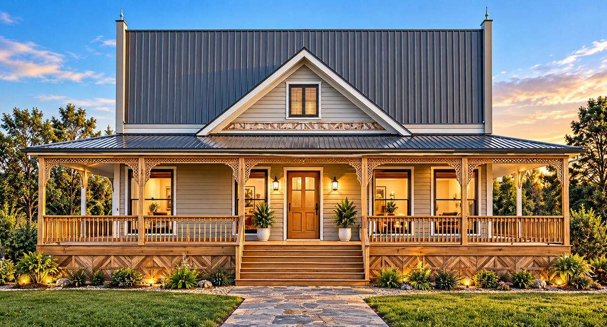 Aspen Ridge 199.7 | 2 Bedroom Ranch House Plans with Office & Wraparound Verandah