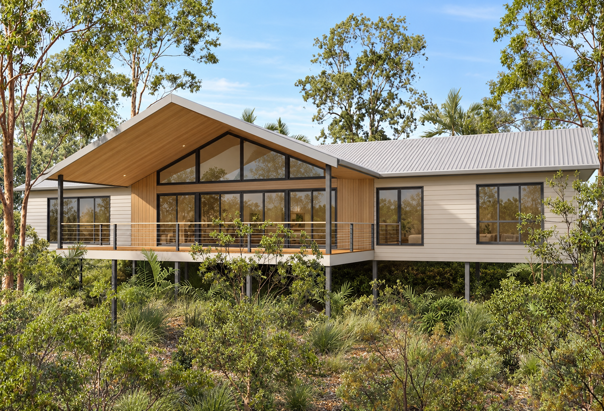 4 Bedroom Elevated House Plan – Sloping Block Design | 213KR