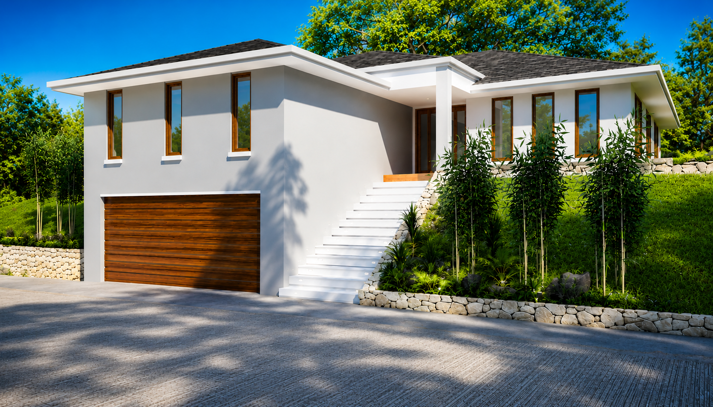 222CLM Sloping Land House Plan – 4 Bedroom Family Home