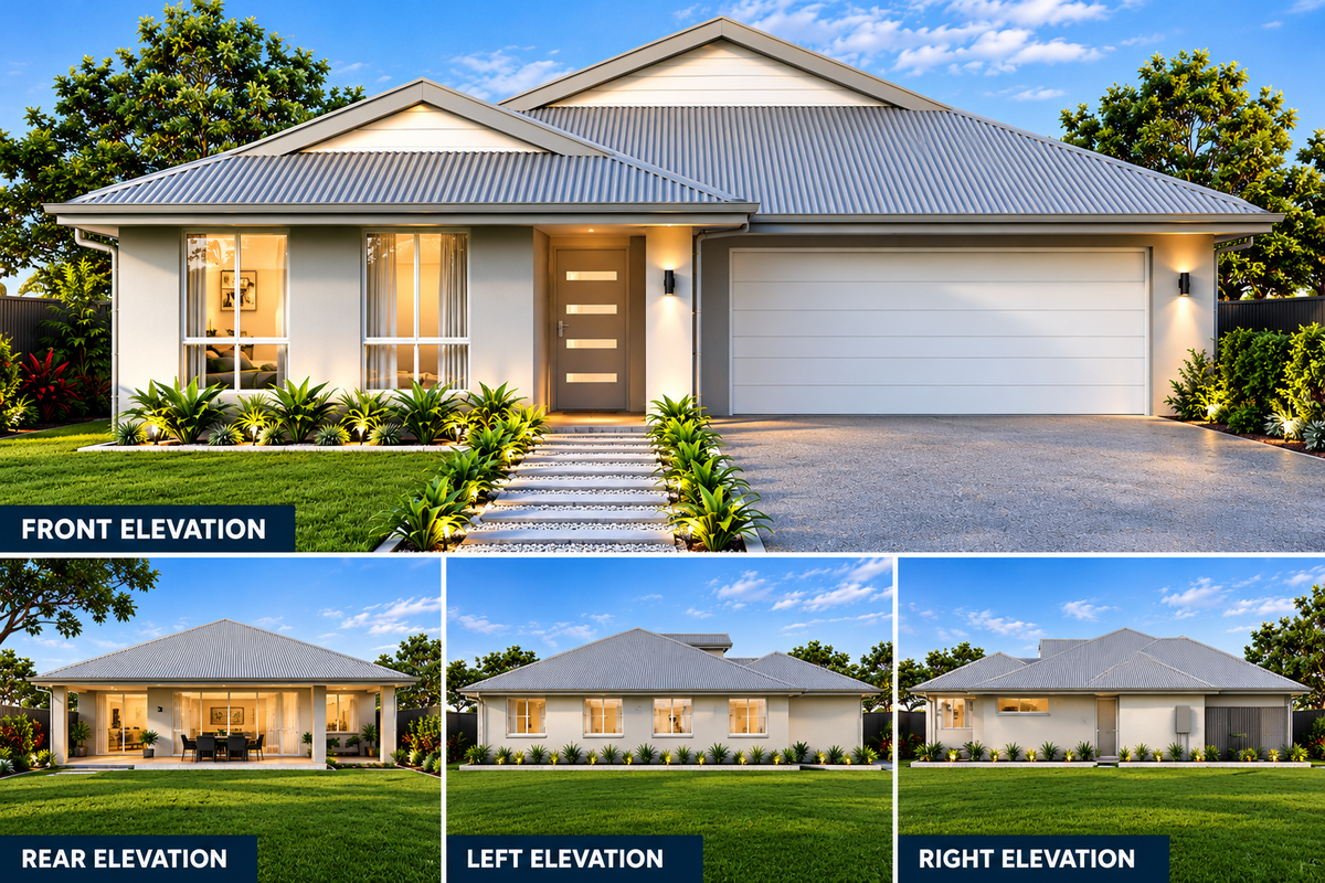 233.1 Dutch – Modern 4 Bedroom House Plans |  4 Bedrooms | 4 Ensuite Bathrooms | Double Garage | Single Storey | 233.13m² (2,507 sq ft)