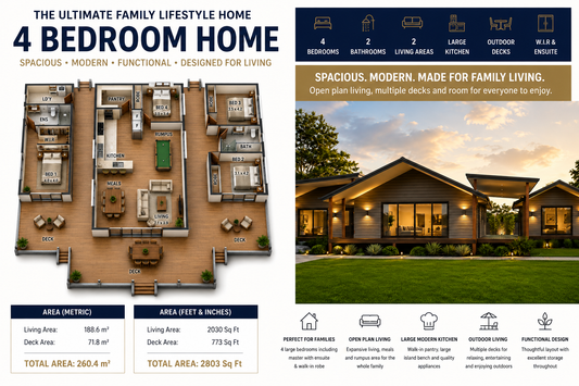 286.8CA Hillside Retreat – 4 Bedroom Pole Home Plan