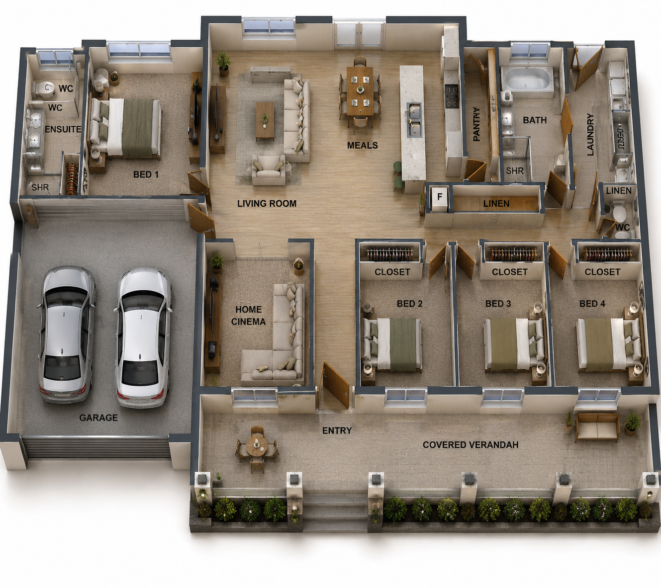 Country House Plans | 290.5 Angela | 4 Bedroom Home Design | 3126 Sq Ft | 290.5 m²
