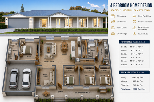 Country House Plans | 290.5 Angela | 4 Bedroom Home Design | 3126 Sq Ft | 290.5 m²