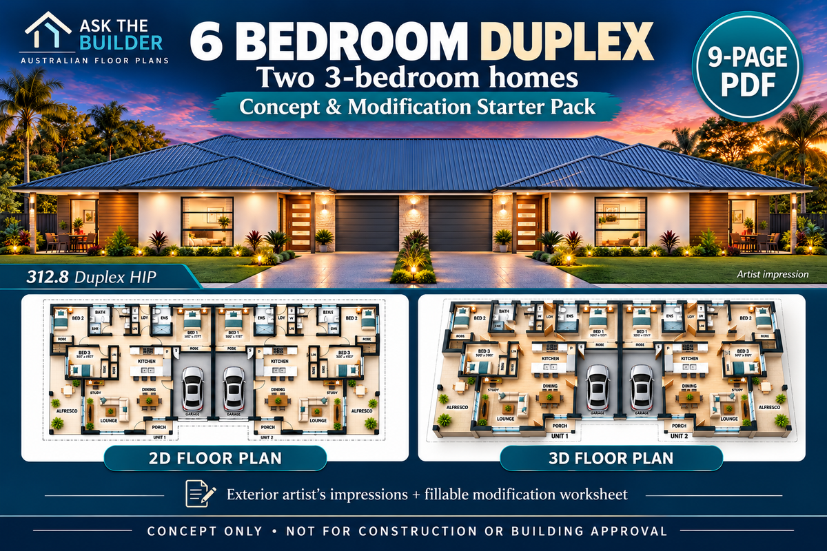 312.8 Duplex HIP – 6 Bedroom Concept & Modification Starter Pack