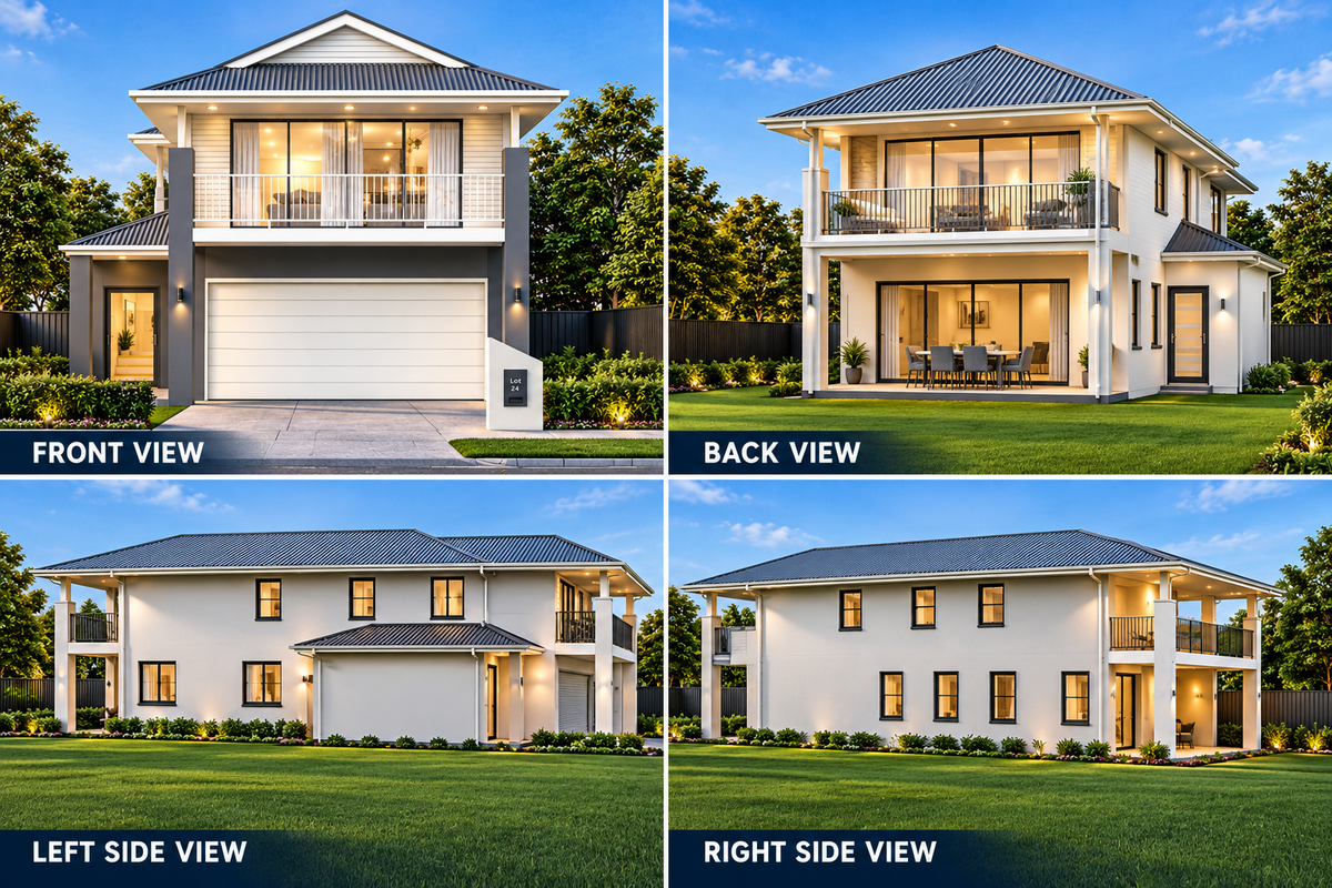 321 KEEN – Modern 4 Bedroom Narrow Lot House Plan | Double Storey Home Design