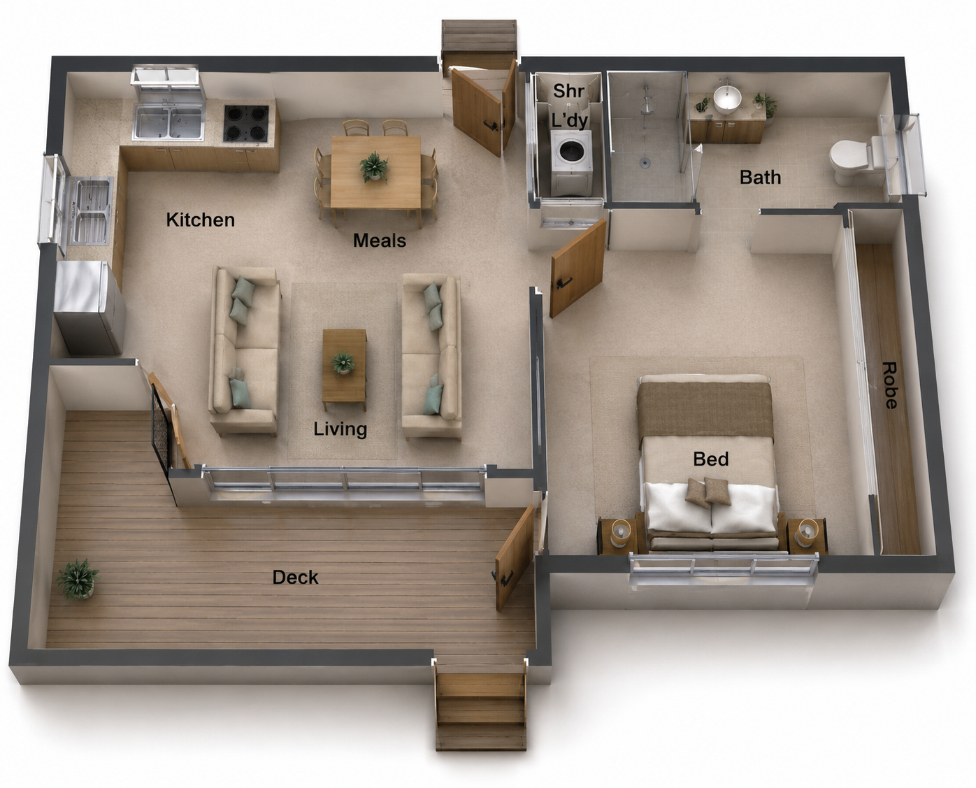 42 Skippy – 1 Bedroom Stylish Small House Design | 32.3 m² | 347 Sq Ft