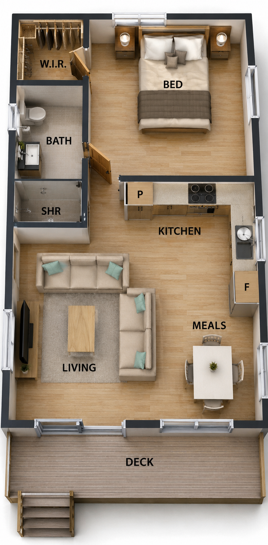 House Plan 52 – New Age Cottage | 1 Bedroom Small Home, Guest House &amp; ADU Plan