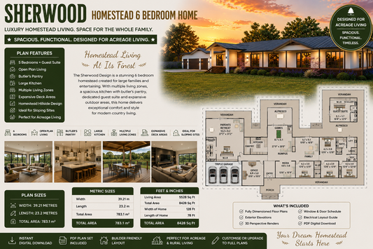 783.1m² Sherwood Homestead | 6 Bedroom Acreage Home Design | 8428 Sq Ft