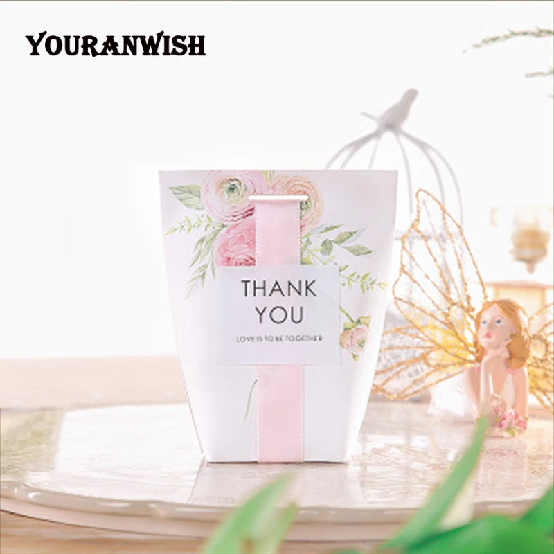 Wedding Favors Upscale Gift Boxes Paper Baby Shower Favor Boxes pink flowers Candy Box