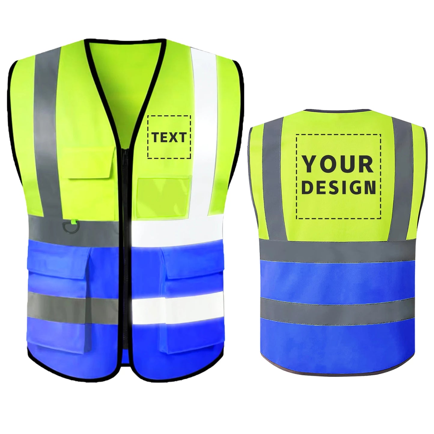 Custom LOGO Safety Vest Construction Work Miners Builders Uniform Vest ANSI Class 2 Standard Safety Workwear