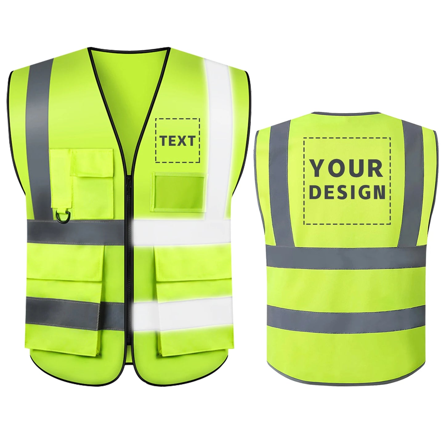 Custom LOGO Safety Vest Construction Work Miners Builders Uniform Vest ANSI Class 2 Standard Safety Workwear