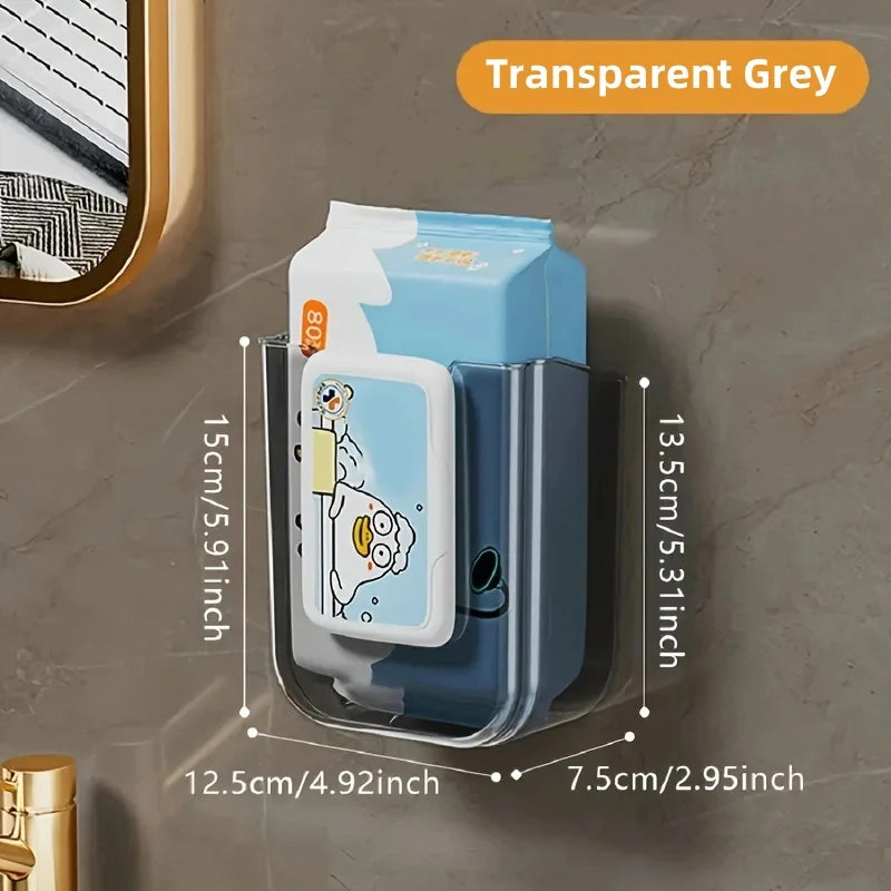 [Popular Choice] Bathroom Non Perforated Wall Mounted Wet Tissue Storage Box with Large Opening and Strong Load-bearing Capacity