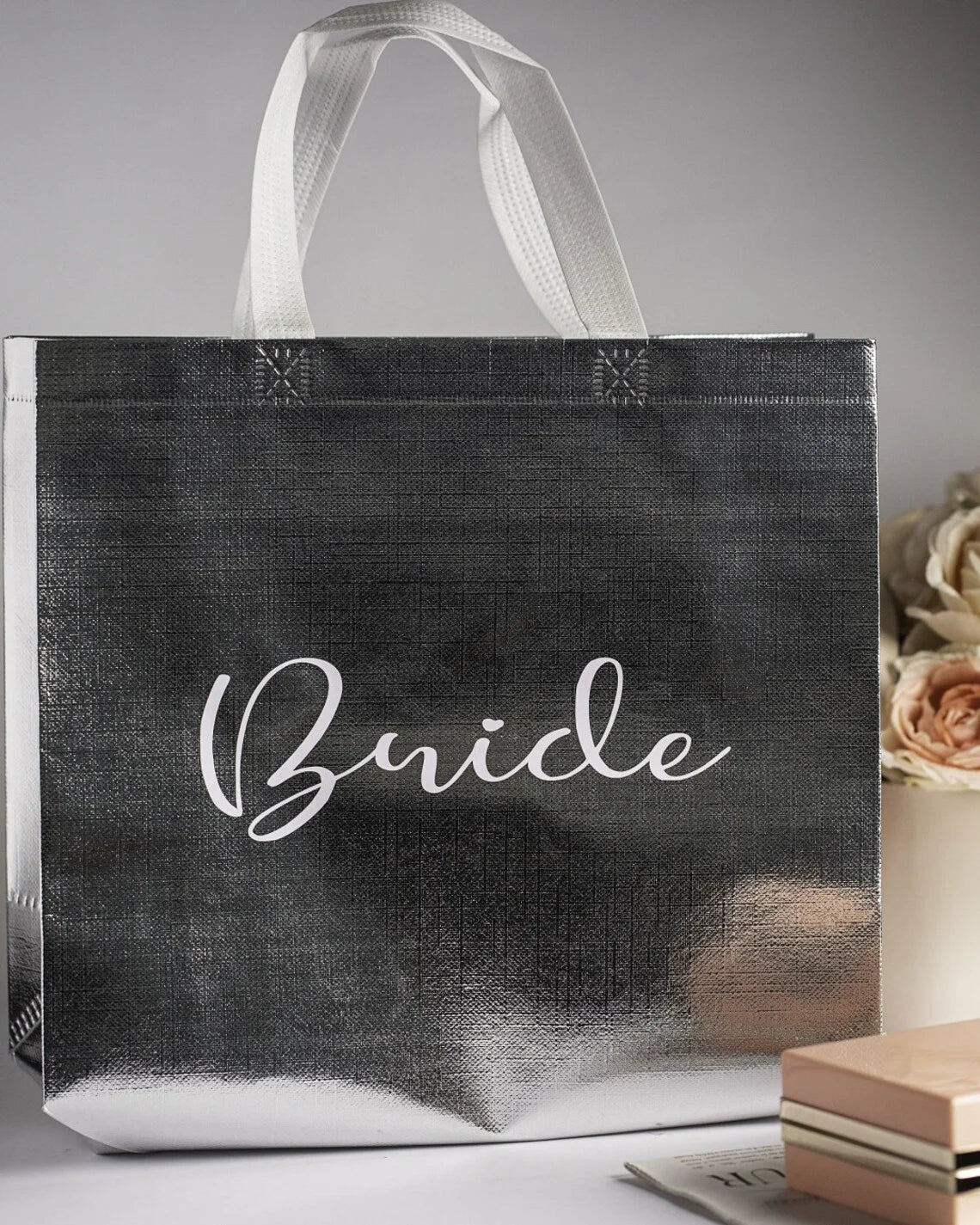 Personalized Wedding Bridesmaid Gift Laser package Bridal Party Tote Bridesmaid Bags Bride Shower Proposal Bachelorette Tote Bag