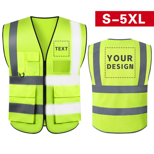 Custom LOGO Safety Vest Construction Work Miners Builders Uniform Vest ANSI Class 2 Standard Safety Workwear