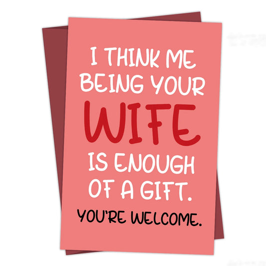 Husband Of Wife Birthday Card, Funny Husband Valentine's Day Greeting Card from Wife,Prank Funny Joke Birthday Gift Card for Men