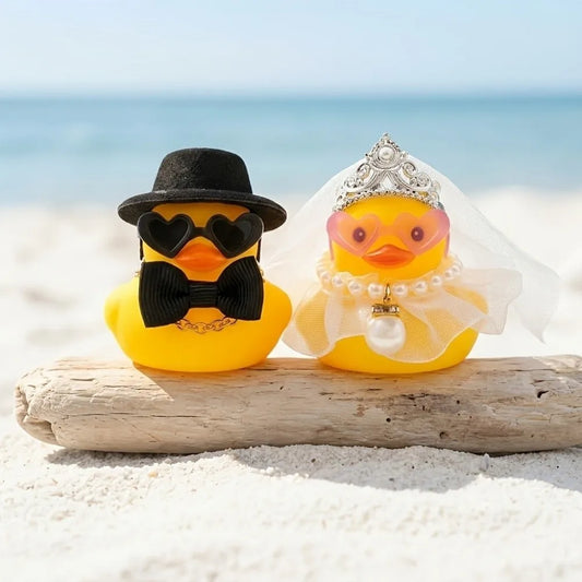 Bride Groom Couple Duck Ornament Set Funny Gifts Favors Wedding Little Duck Decorations Romantic Party Supplies