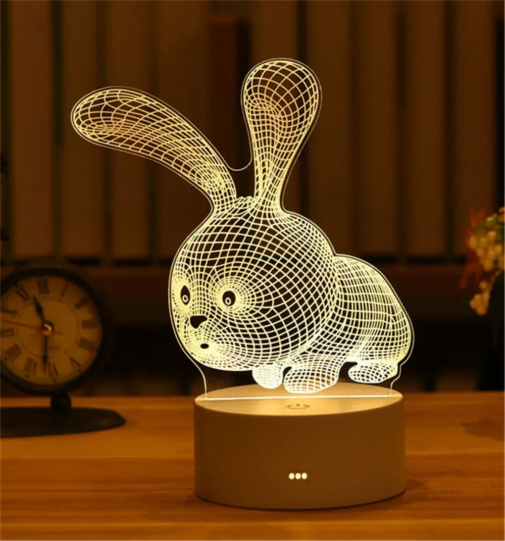 Wedding Birthday Gift Love 3D Acrylic Neon Sign USB Led Lamp Children's Night Lights Table Lamp Valentines Day Bedside Lamp
