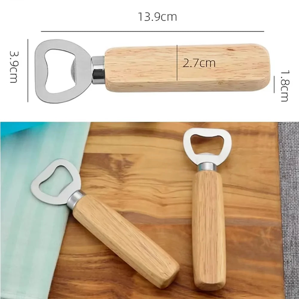 Personalized Housewarming Bottle Opener Corkscrew Engraved Wood Couple's Gift Wedding Birthday Bachelor Party Home Table Decor